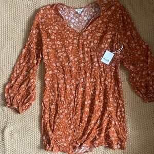 a.n.a Rust Floral Midi Dress